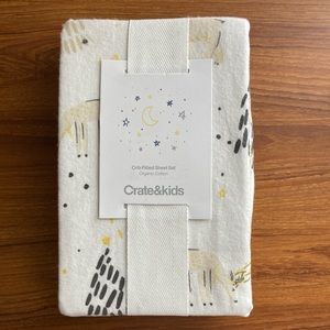 NWT Crate&Kids Organic Cotton Crib Fitted Sheet Set